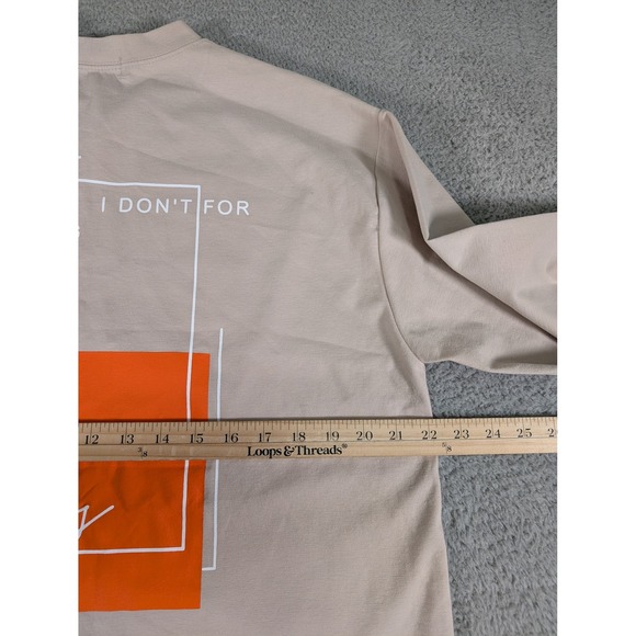 ReBorn & Audi Shirt‎ Mens Free Beige Long Sleeve Paris Graphic Korean Streetwear - Picture 7 of 8